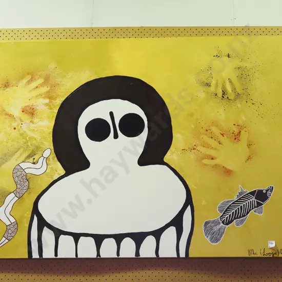 large oil on boxed canvas