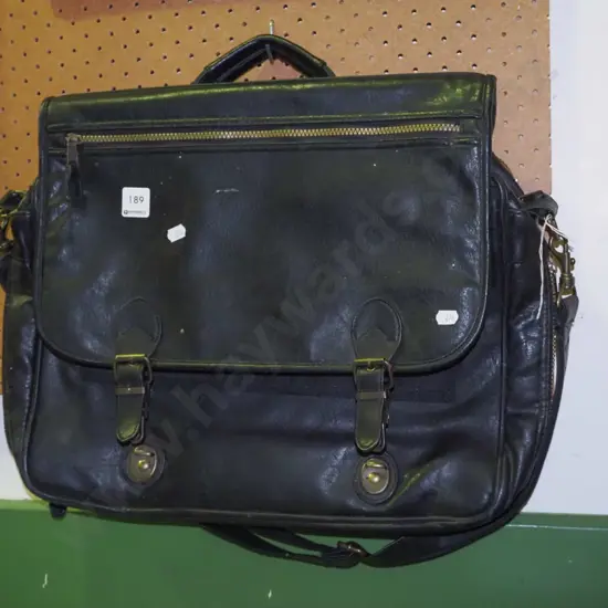 black leather satchel