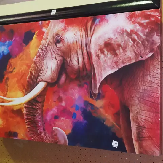 print on boxed canvas - elephant