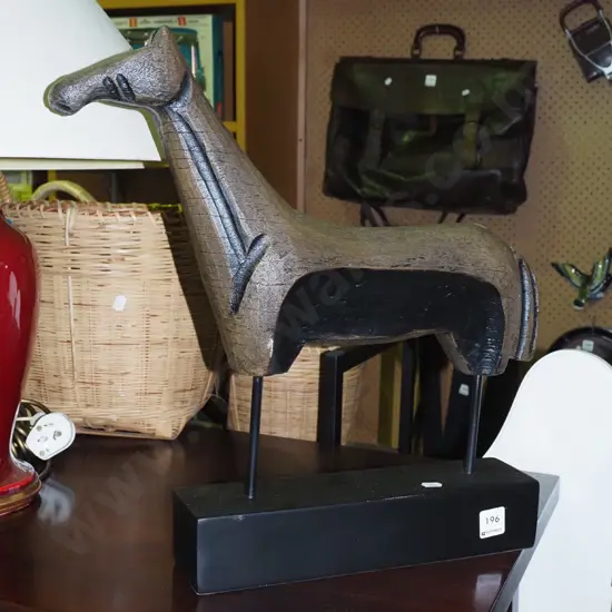 carved wooden horse figurine H-430