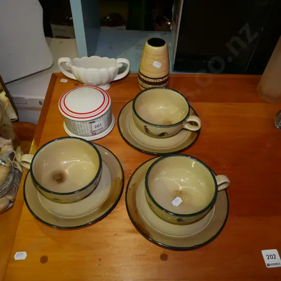 studio pottery vase, Robert Gordan cups etc