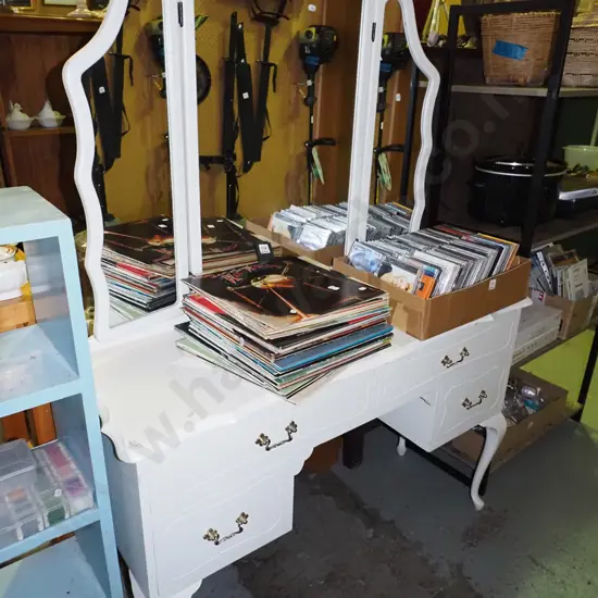 cab leg white painted mdf 4 drawer mirror back dresser H-1680 W-1170 D-400