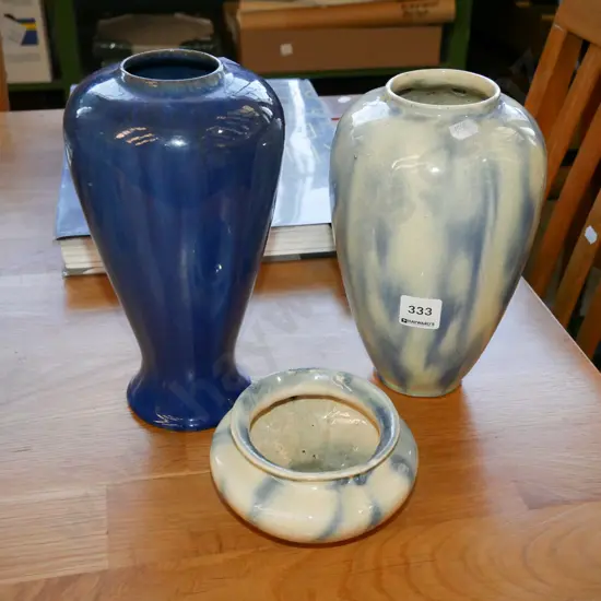 2x vases, bowl- has small chip