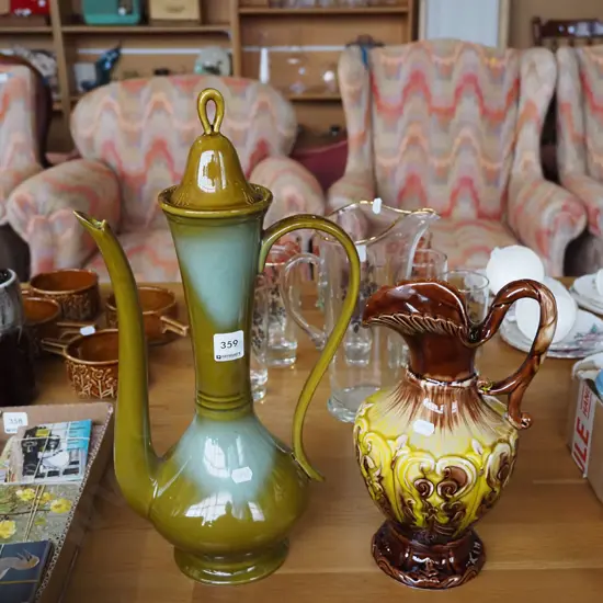 tall ceramic coffee pot, majolica jug Pot H-430