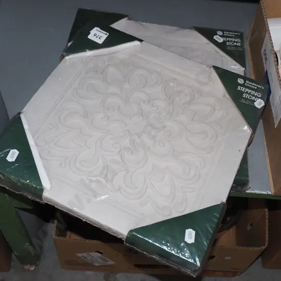 2x patterned gardener's stepping stones