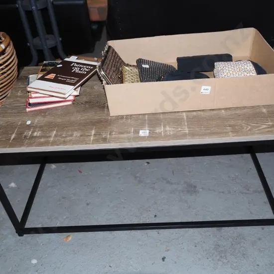 medal and metal faux wood veneer table H-400 D-900 W-500