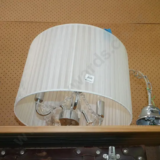 3 bulb light fitting with lustres