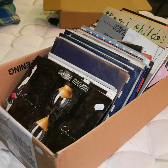 box of 1980s 45s