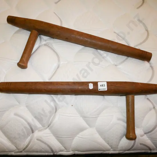 2x wooden truncheons