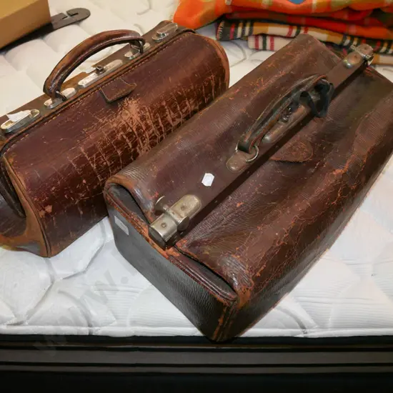2x leather doctor's bags