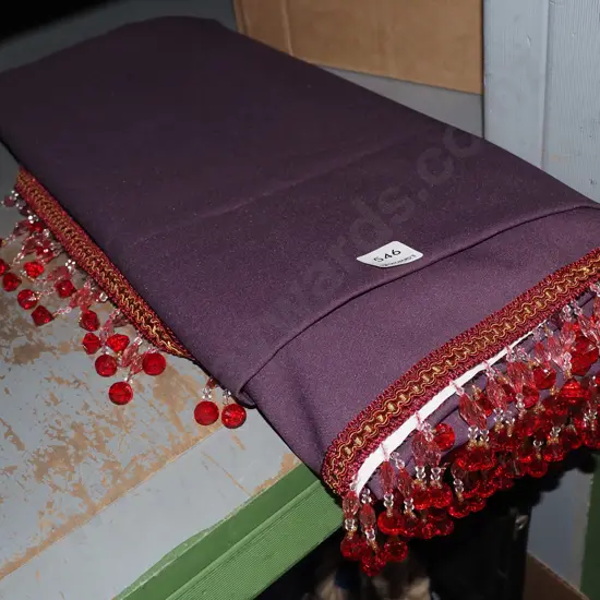 purple beaded tablecloth
