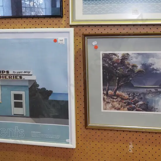 framed Robin White poster print, Aston Greathead print - red dots