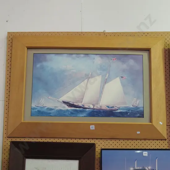 wood framed print - sailing boat