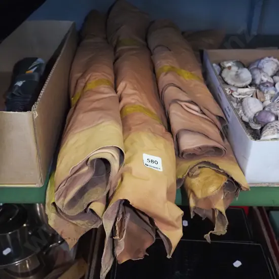 various rolls of leather