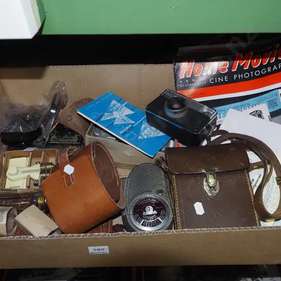 box of 35mm camera equipment