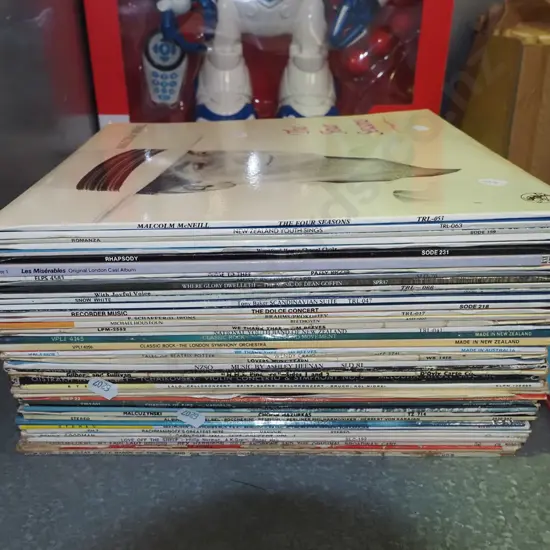 stack of LPs