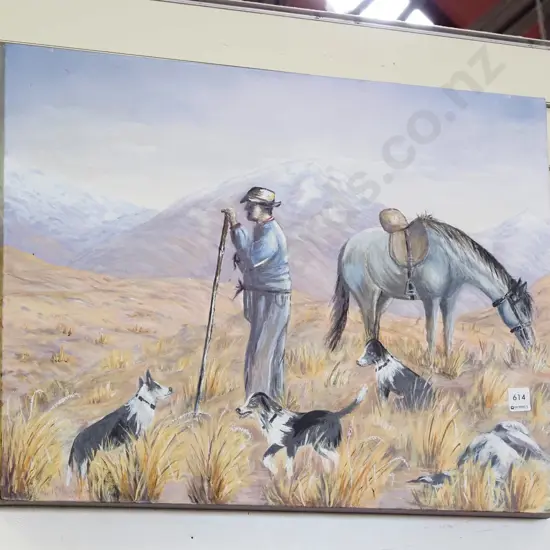 boxed oil on canvas - musterer