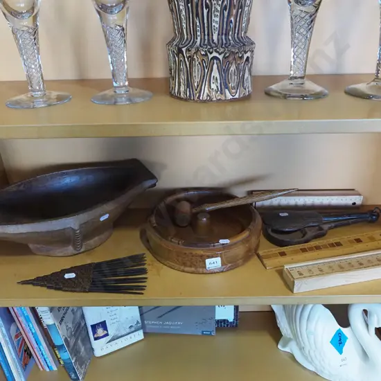 wooden bowls, wooden pencil cases, nut bowl, hammer etc