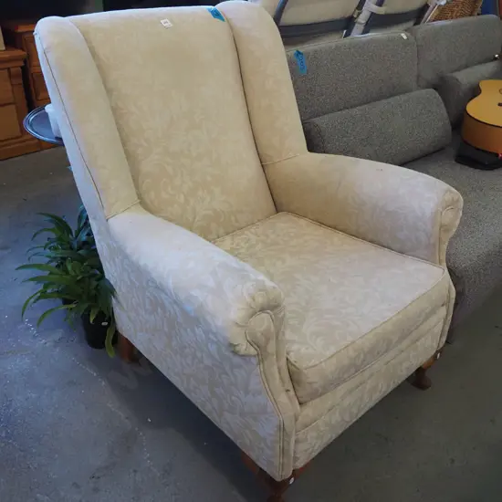 floral wingback fireside chair