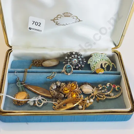 costume jewellery and box