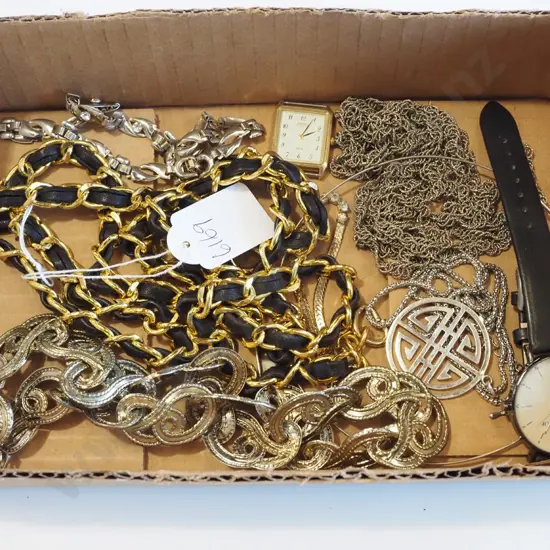 box; wristwatch, pendants etc