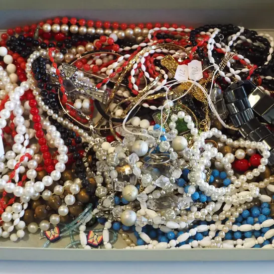 costume jewellery and box