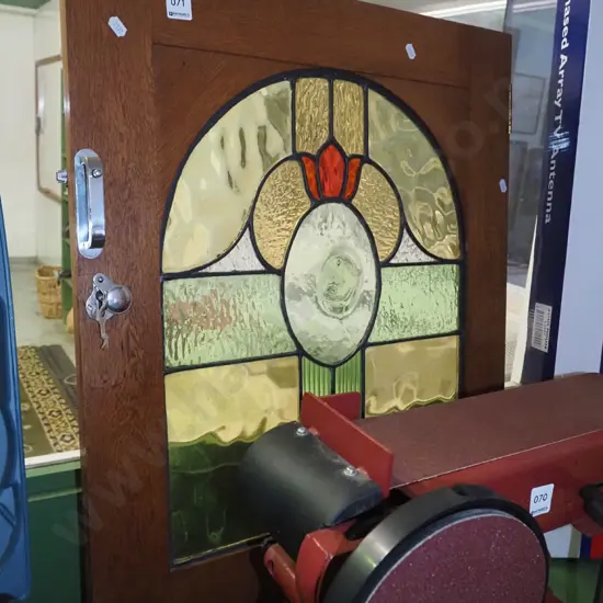 oak leadlight cupboard door H-670 W-570 