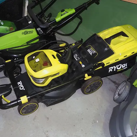 Ryobi One battery powered lawn mower - 1x battery and charger