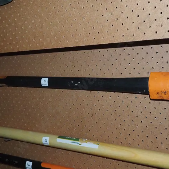 black plastic handled log splitter