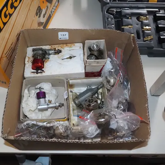 box of various model plane engines