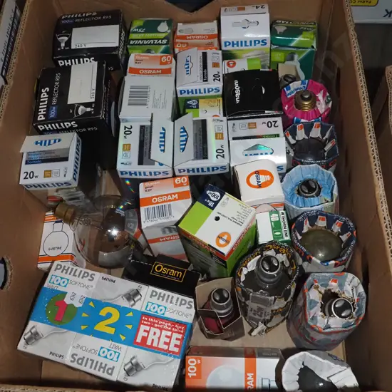 box of light bulbs