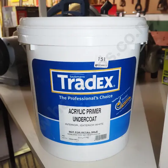 10L pail of Tradex acrylic primer under cut - unopened