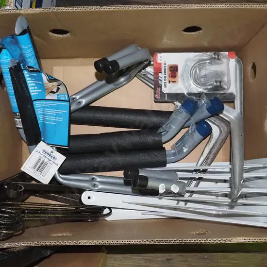 box; wall brackets, wall hanger sets, storage arms etc