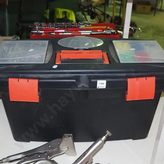 black plastic tool box