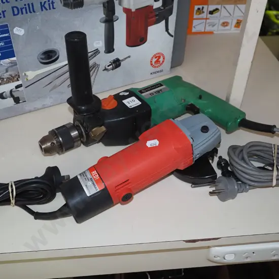 Hitachi drill, angle grinder
