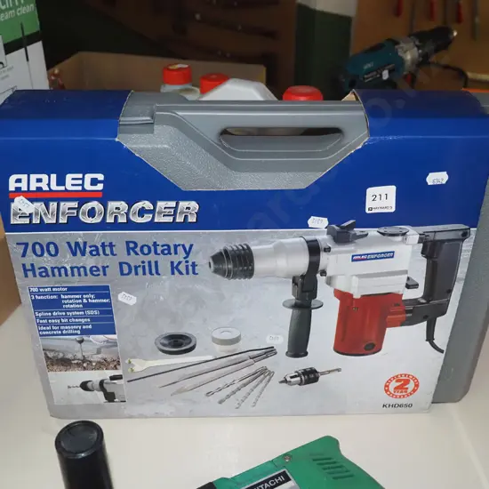 as-new boxed Arlec 700W rotary hammer drill kit