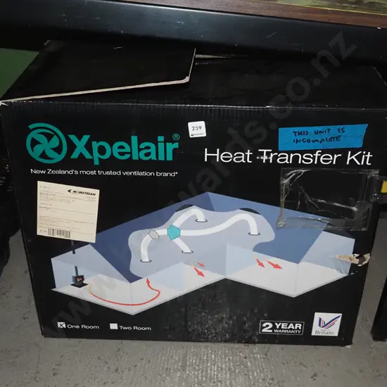Explair heat transfer kit - unit is incomplete