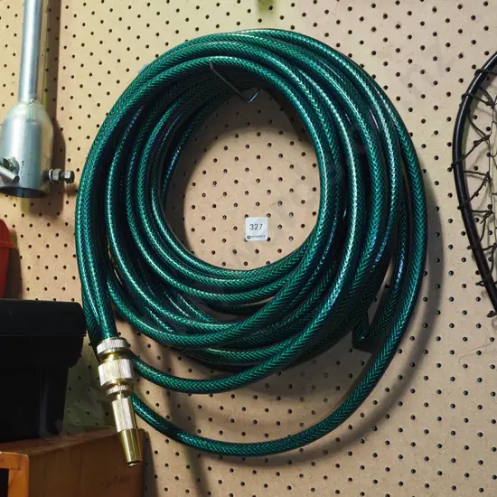 garden hose with brass attachments, jet nozzles