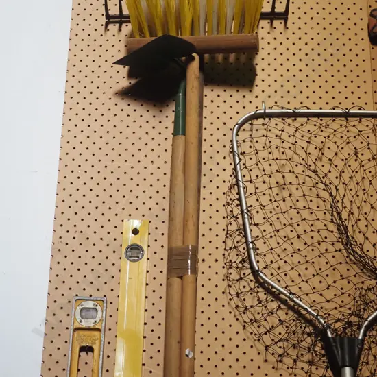 garden rake, broom, dutch hoe