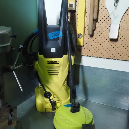Karcher KT water blaster with deck scrubbing attachment