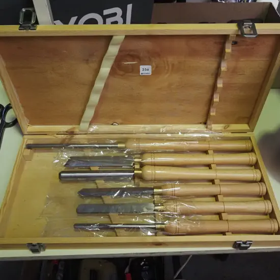as-new wood cased lathe chisels