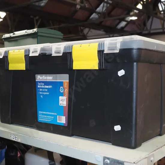 black plastic tool box