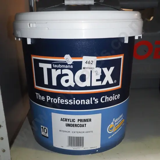 unopened 10L Tradex acrylic under coat