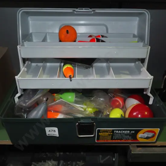 tackle box and floats