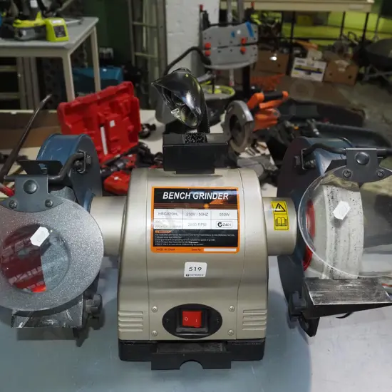 as  new 200mm bench grinder with light