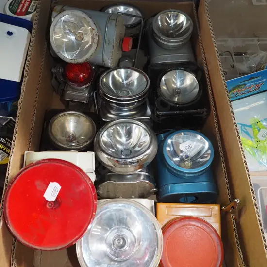 box; of vintage bike lights