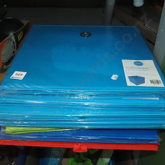 pile of storage boxes