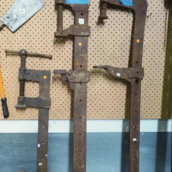 3x heavy duty sash clamps - L-1100 orange dots