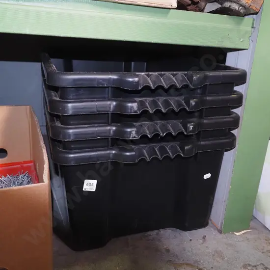 4x plastic storage bins