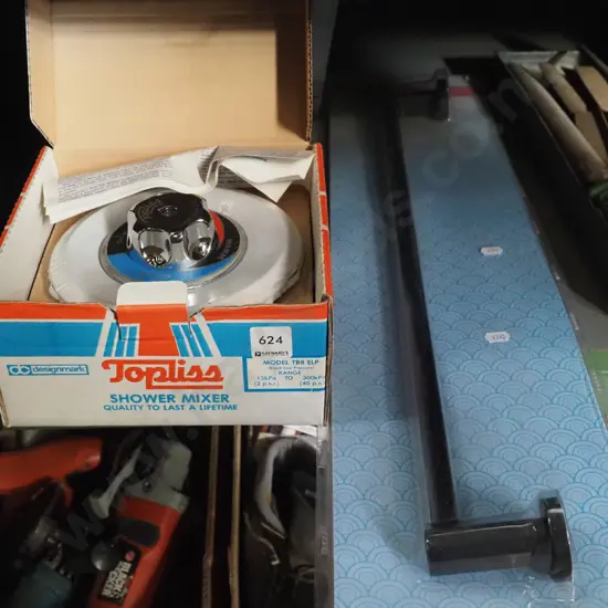 shower mixer, towel rail